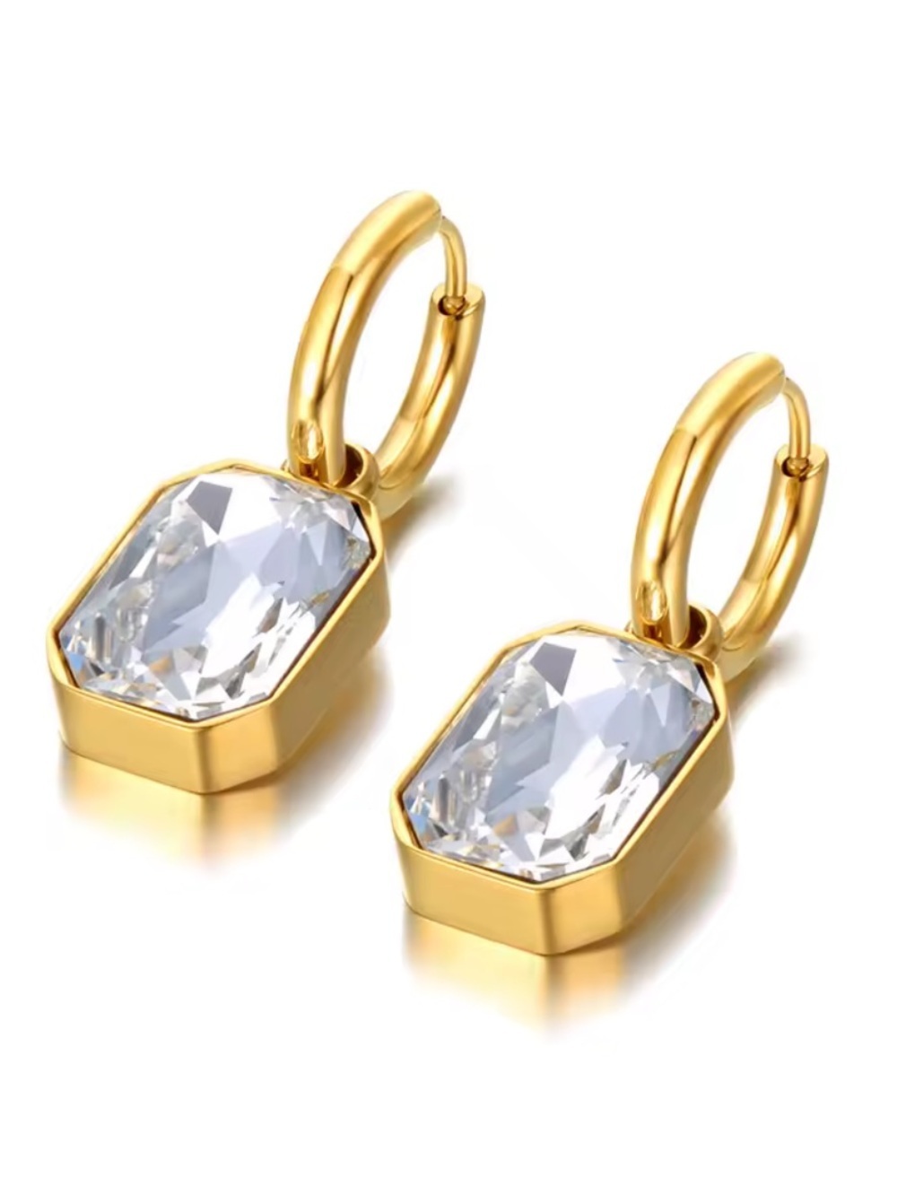 Couture Emerald Cut Crystal Earrings
